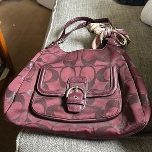 Burgundy Coach Hobo Bag